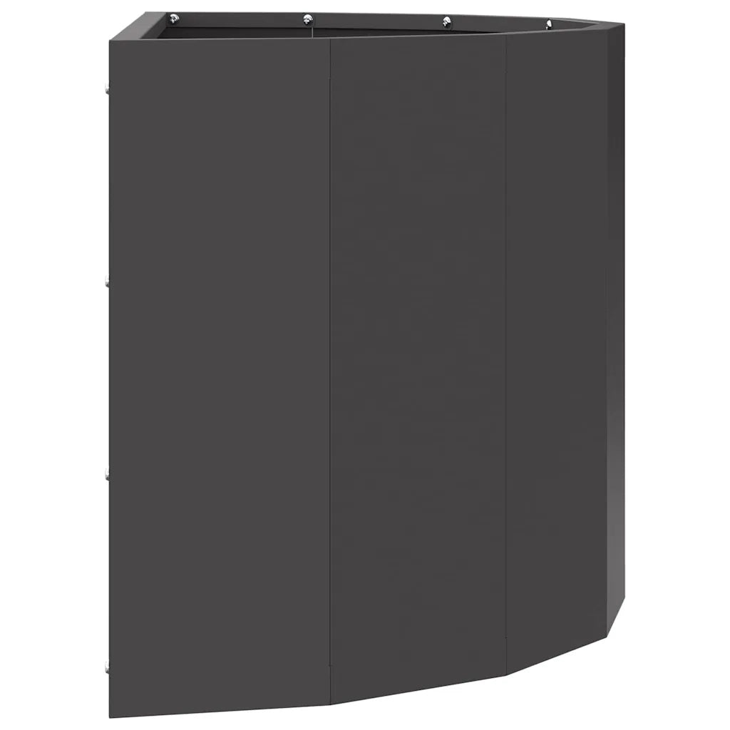 Fioriera-Vaso da Esterno-Contenitore per Piante Nero 60 x 30 x 35 cm Acciaio