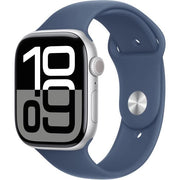 Apple Watch Series 10 GPS - 46 mm - Cassa in alluminio color argento - Cinturino Sport denim - S/M