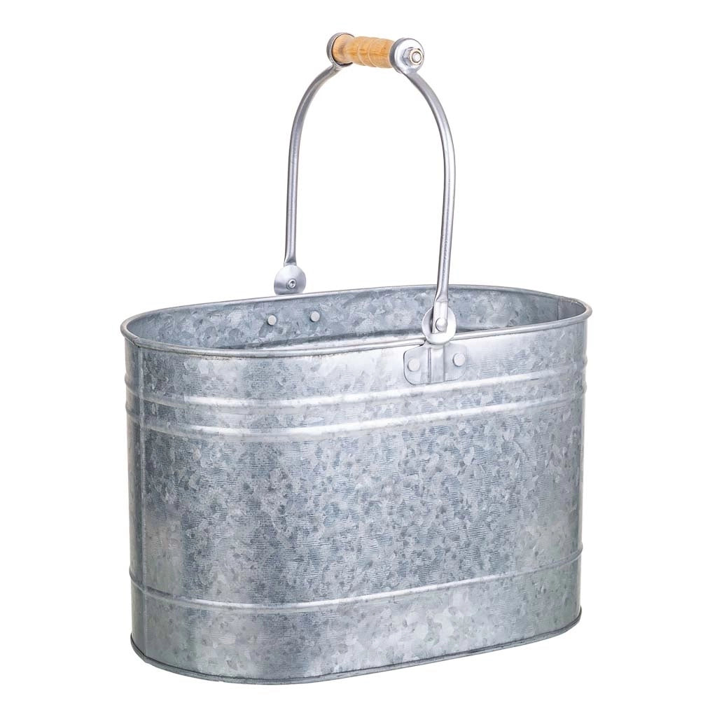 Cestino metallo argento 30,5x18x20/37h