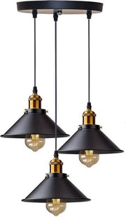 Lampada a Soffitto Industriale Retro - Nero - Ferro - 3 Facciate - E27