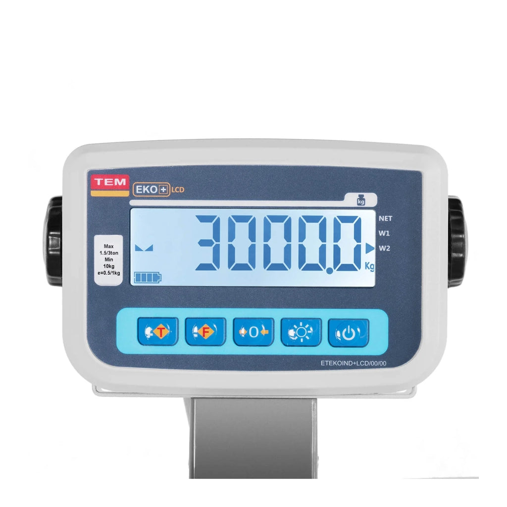Bilancia da pavimento per animali - taratura certificata - 3000 kg - adatta per animali - con griglia - LCD 14_0005693