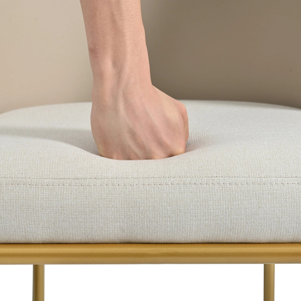 SEDIA da pranzo minimalista Beige in metallo e legno