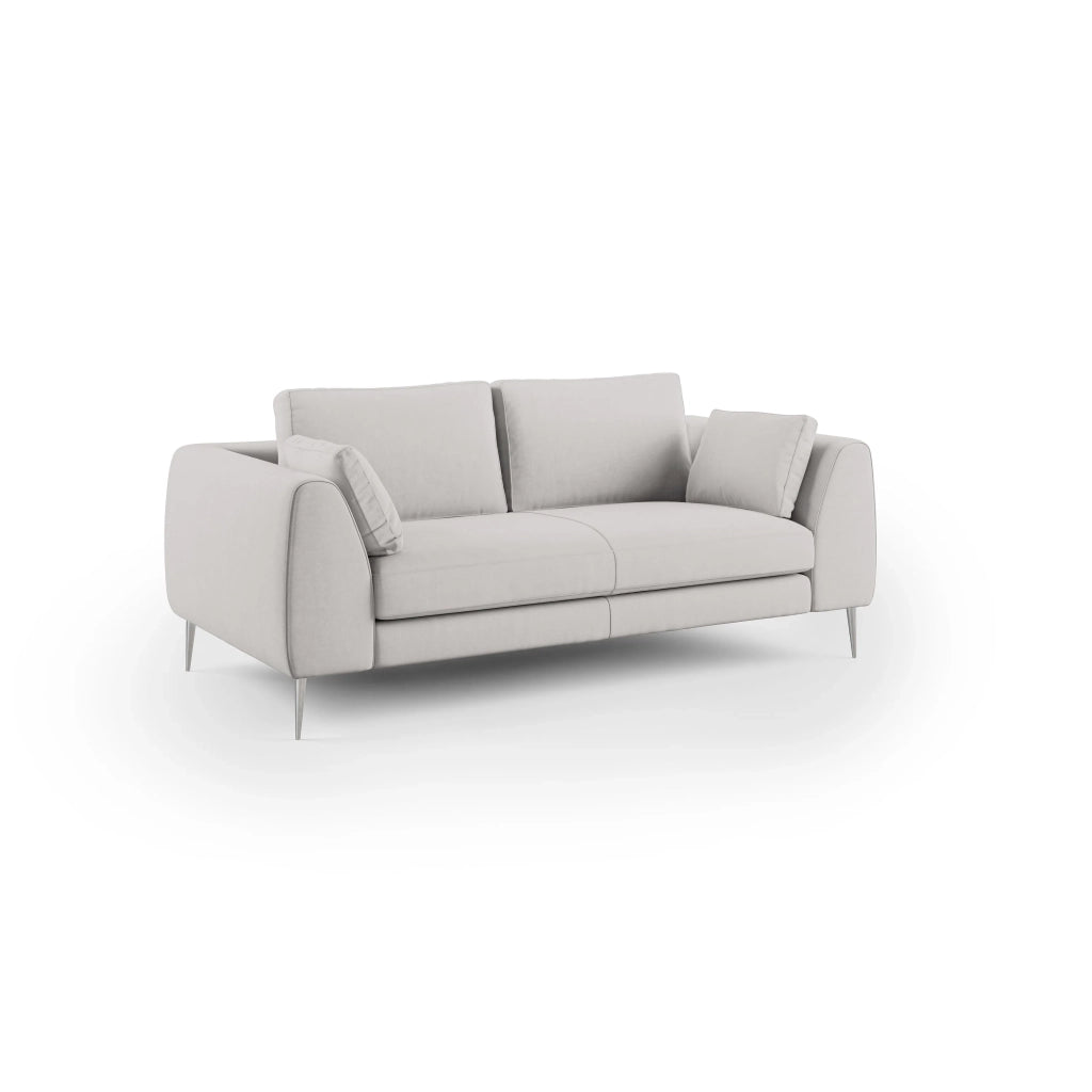 Plano Divano moderno in microfibra tecnica smacchiabile T11 176 cm grigio chiaro
