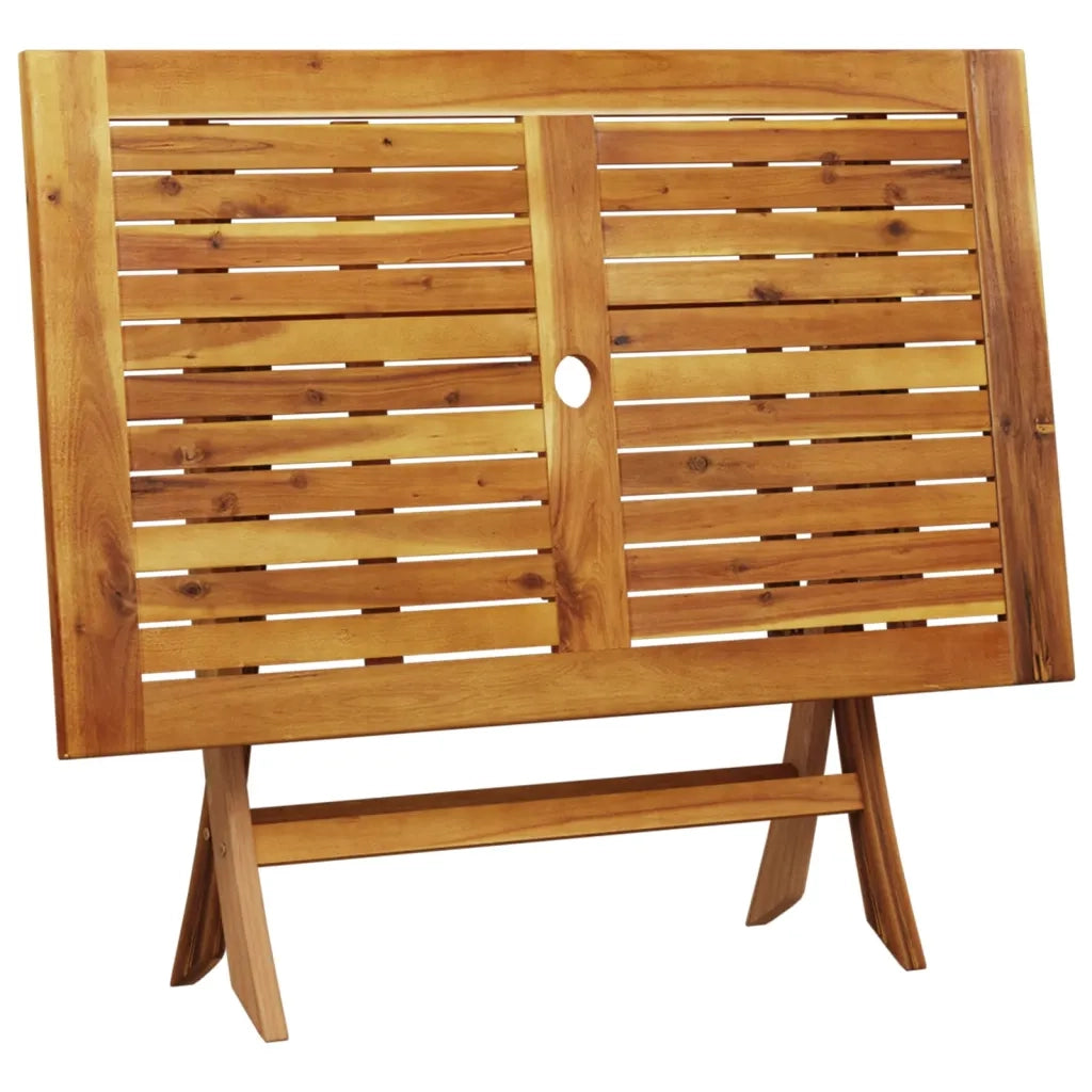 Set Pranzo da Giardino 5pz Crema in Tessuto e Legno Massello 3281700