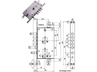 SERRATURA TRIPLICE INFILARE MULTIF. SCROCCO CIL. EUR. BLINDATE 85795  mm.63 SX (85795S)    MOTTURA