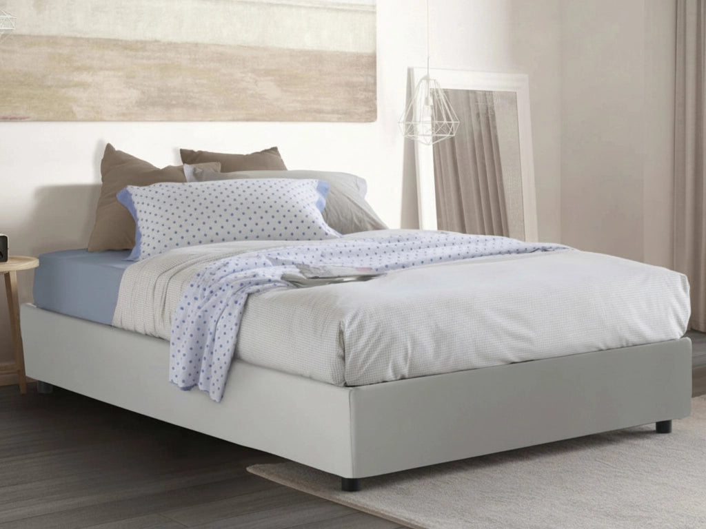 Letto Matrimoniale Archer, Letto Matrimoniale Materasso Incluso Made in Italy, Bianco