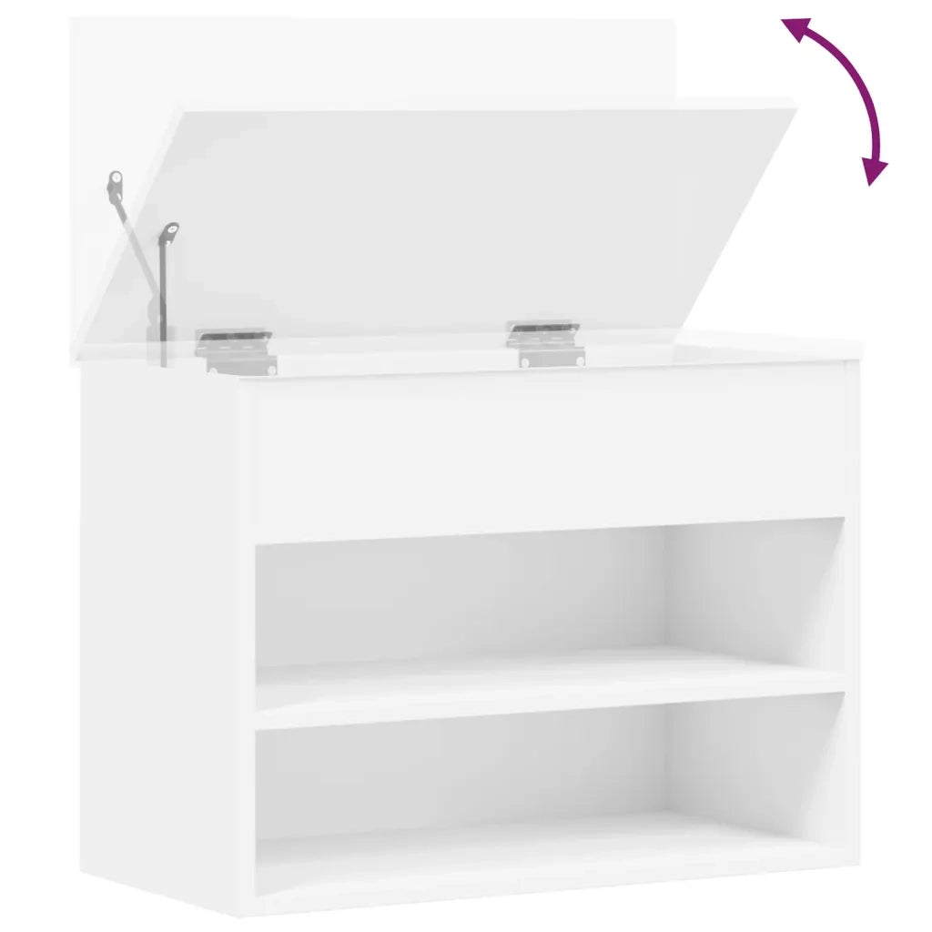 Panca Portascarpe Bianca 60x30x45cm in Truciolato 808738