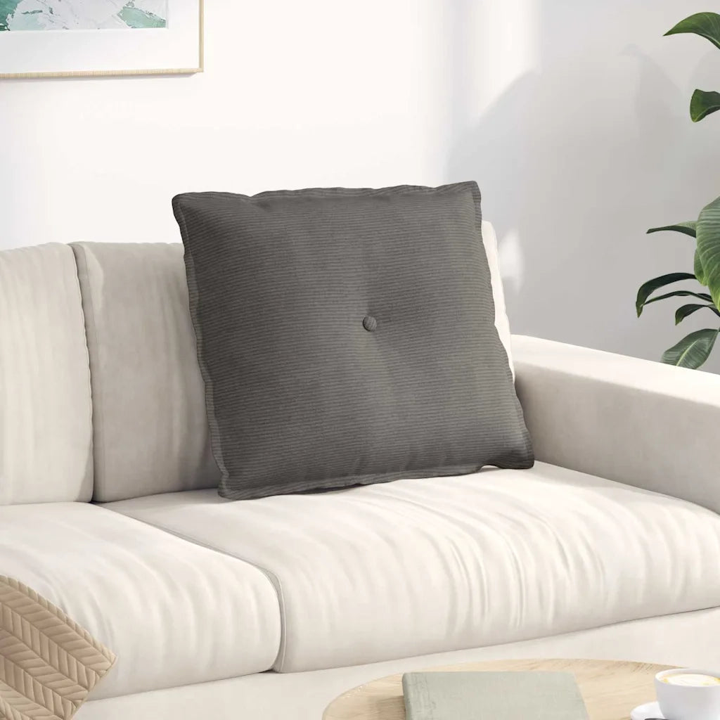 Cuscino per Schiena Grigio chiaro 60 x 50 cm Tessuto in Cords