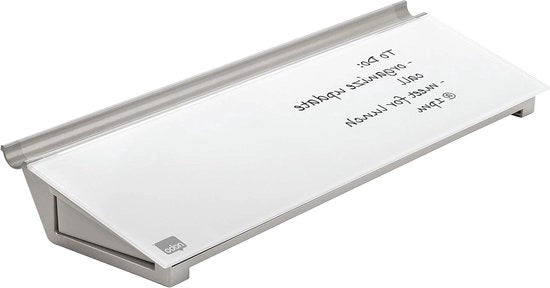 Notitiebord per ufficio da asportare - mobilità - 1 pezzo - bianco chiaro - vetro - 458 x 154 mm