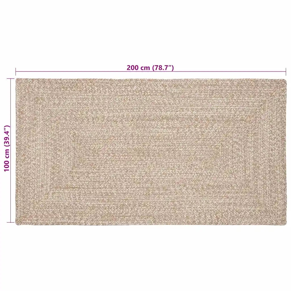 Tappeti per area Naturale e Bianco 100 x 200 cm Juta