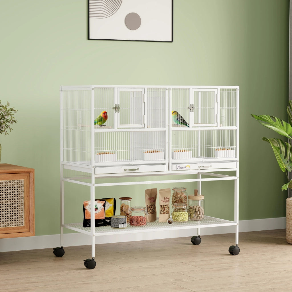 Gabbia per Uccelli Grande ¨C Zephmum ¨C 95x45,5x102 cm Bianco