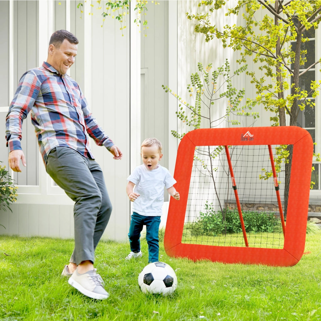 Rete da Rimbalzo Calcio Pieghevole ¨C Xylo ¨C Telaio Metallo Regolabile PE Rosso