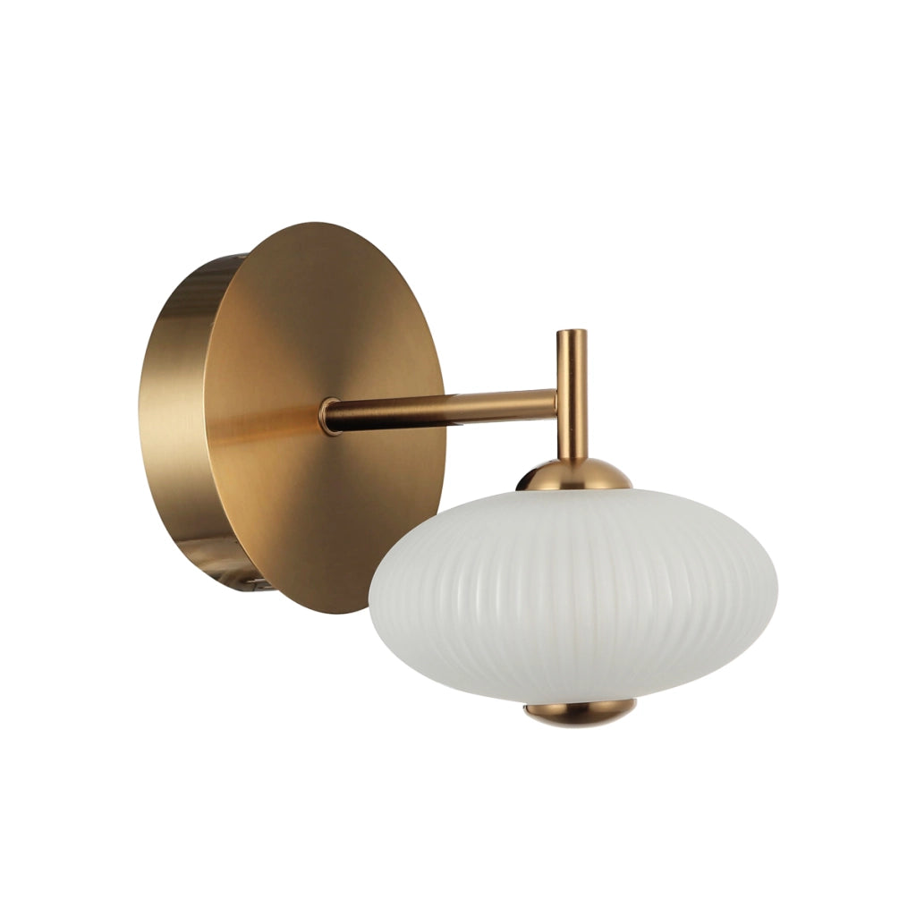 Applique NICO Italux oro rigato vetro bianco LED 5W
