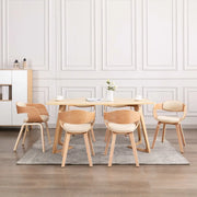 Sedie da Pranzo 6 pz in Legno Piegato e Similpelle cod mxl 24637