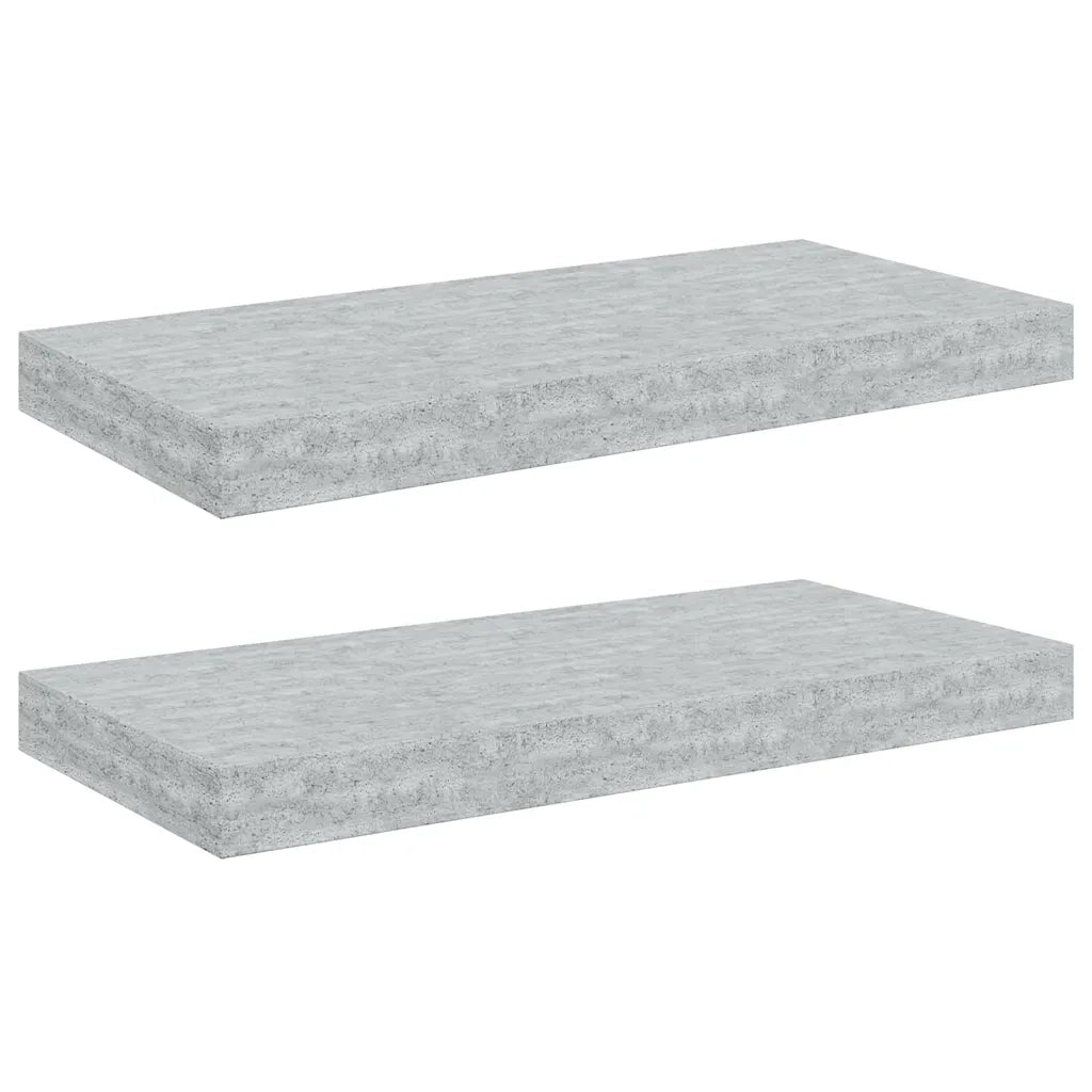 Scaffali a Parete 2 pz Grigio Cemento 50x23x3,8 cm in MDF 326595