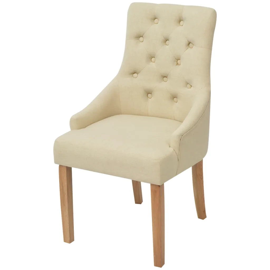 Sedie da Pranzo 4 pz Crema in Tessuto cod mxl 24745