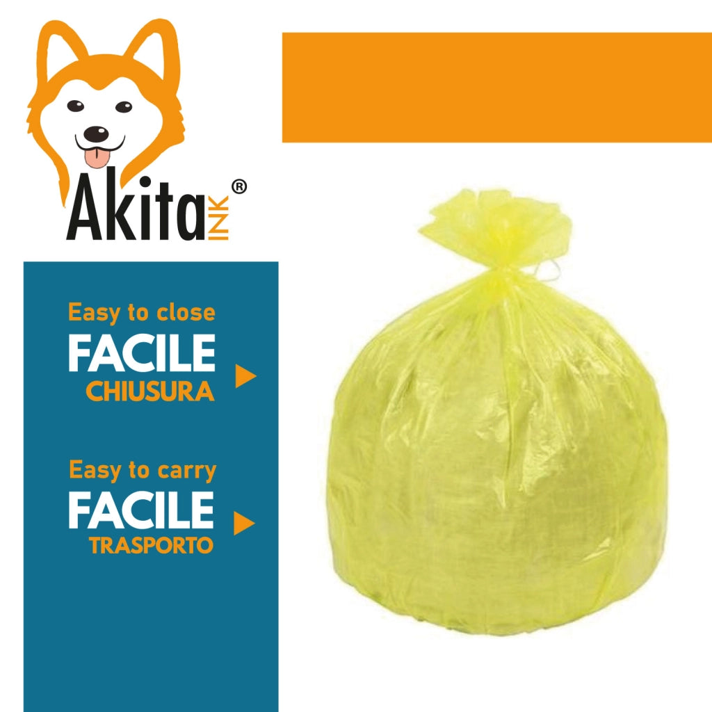 Akitaink 120 Sacchi Spazzatura 50x60 Blu con Legacci