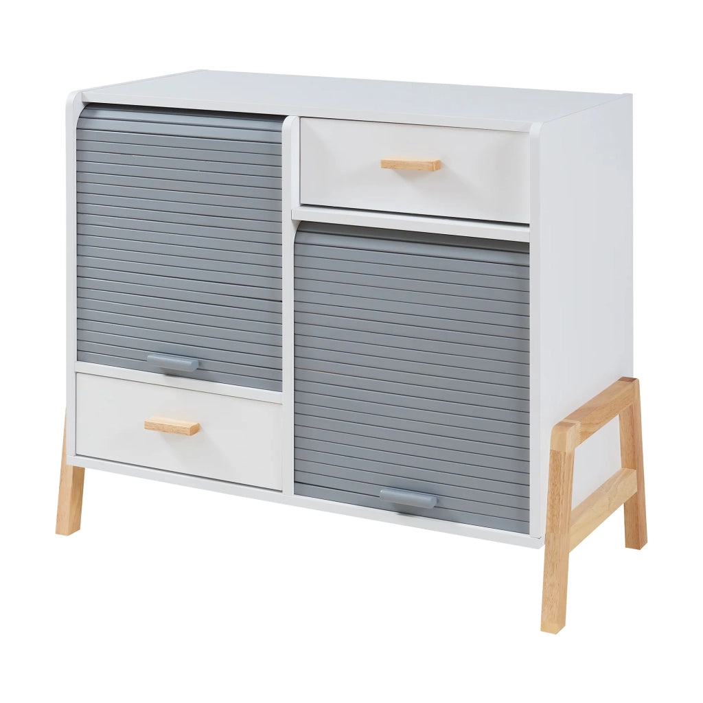 Cassettiera pratico mobile contenitore per ingresso soggiorno camera da letto 72 x 80 x 40 cm MDF grigio 03_0009295