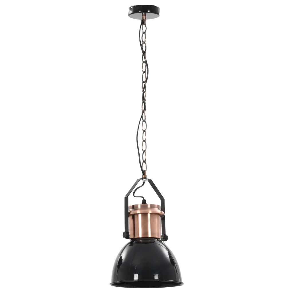 Set di 2 moderne plafoniere rotonde 23 x 36 cm design elegante per ufficio o soggiorno in metallo nero 02_0045976