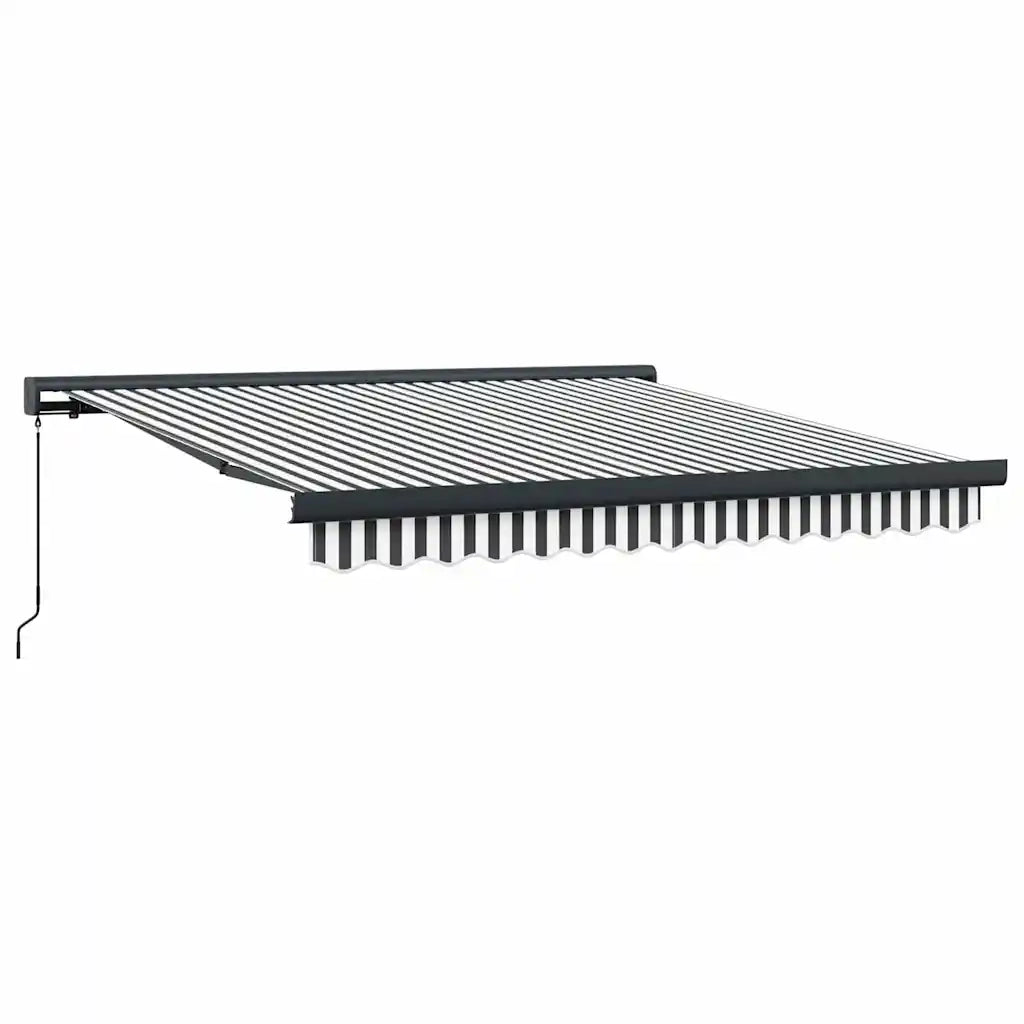 Tenda da Sole Antracite e Bianca 3x2,5 m Tessuto e Alluminio