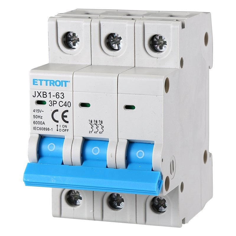 Interruttore Magnetotermico Automatico 3P 40A 6000A 220V 380V Salvavita Stotz Occupa 3 Moduli DIN