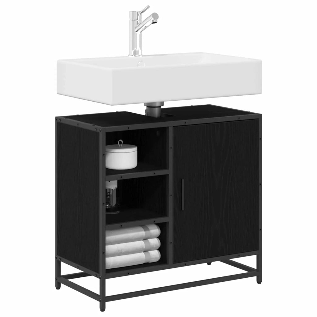 Mobile da Bagno Rovere Nero 65 x 33 x 60 cm Legno multistrato 883636