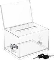 Scatola di donazione con chiusura a chiave - Bussole trasparente - Materiale acrilico - Leggero - Sostenibile - Incluso supporto da parete 16