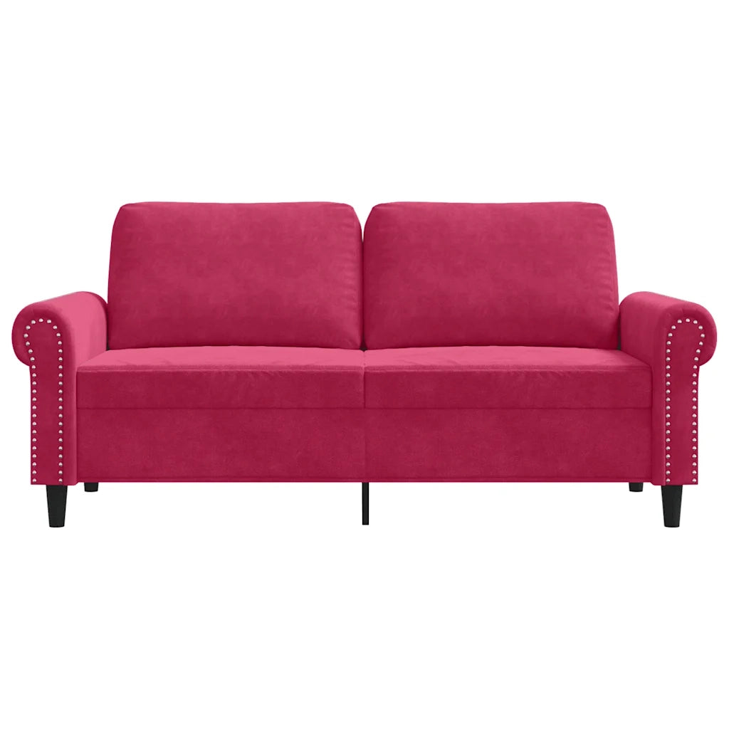 Divano a 2 Posti Rosso Vino 140 cm in Velluto 359533