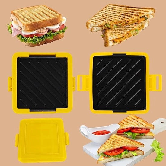 Multifunzionale tostapane per sandwich, tostapane multifunzionale, Mini tostapane multifunzionale, Facile da pulire e da conservare, Ideale per la preparazione di colazione, panini al forno e snack.
