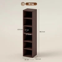 Set di 2 colonne di scaffalature per CD-DVD con 12 scomparti 21 x 19,2 x 88,3 cm capacità 160 CD marrone