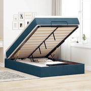 Pouf Letto con Materasso Blu Scuro 120x190 cm Velluto 3311175