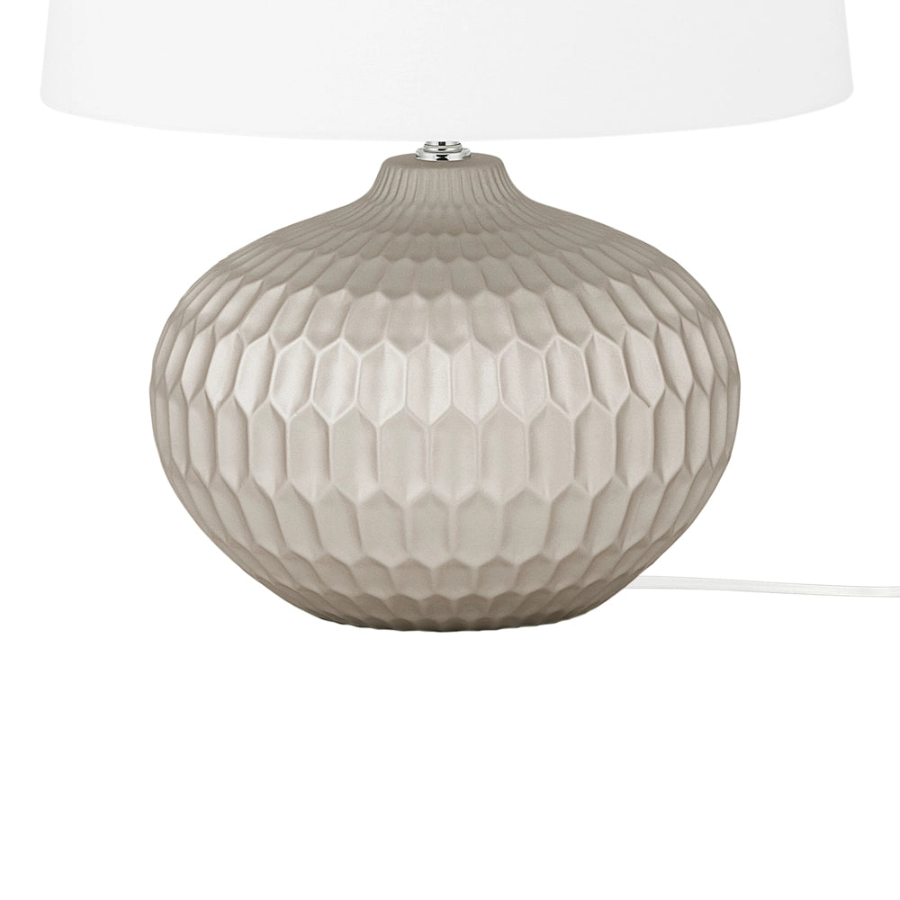 Lampada da Comodino dorato Base Rotonda Paralume Bianco abat jour
