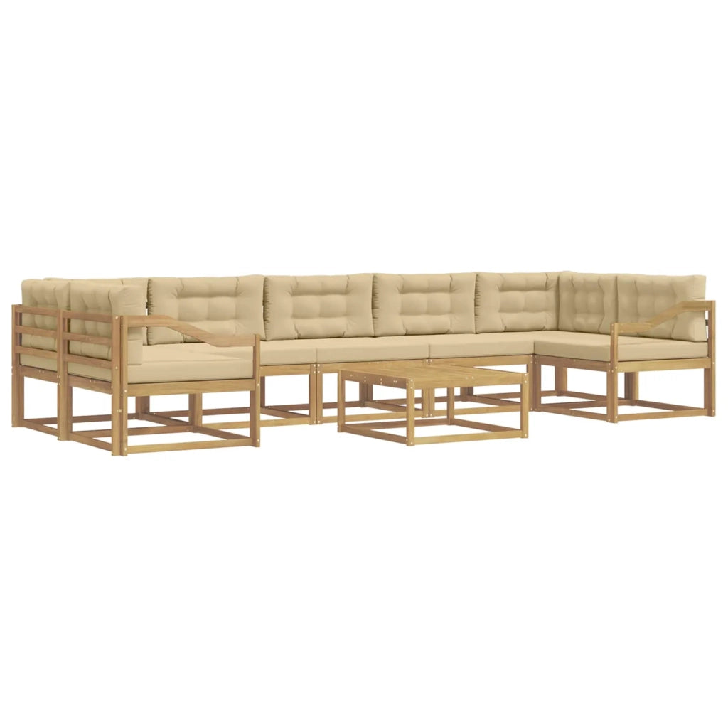 Set di divani da esterno con cuscino 6 pcs Bianco e Beige 3386217