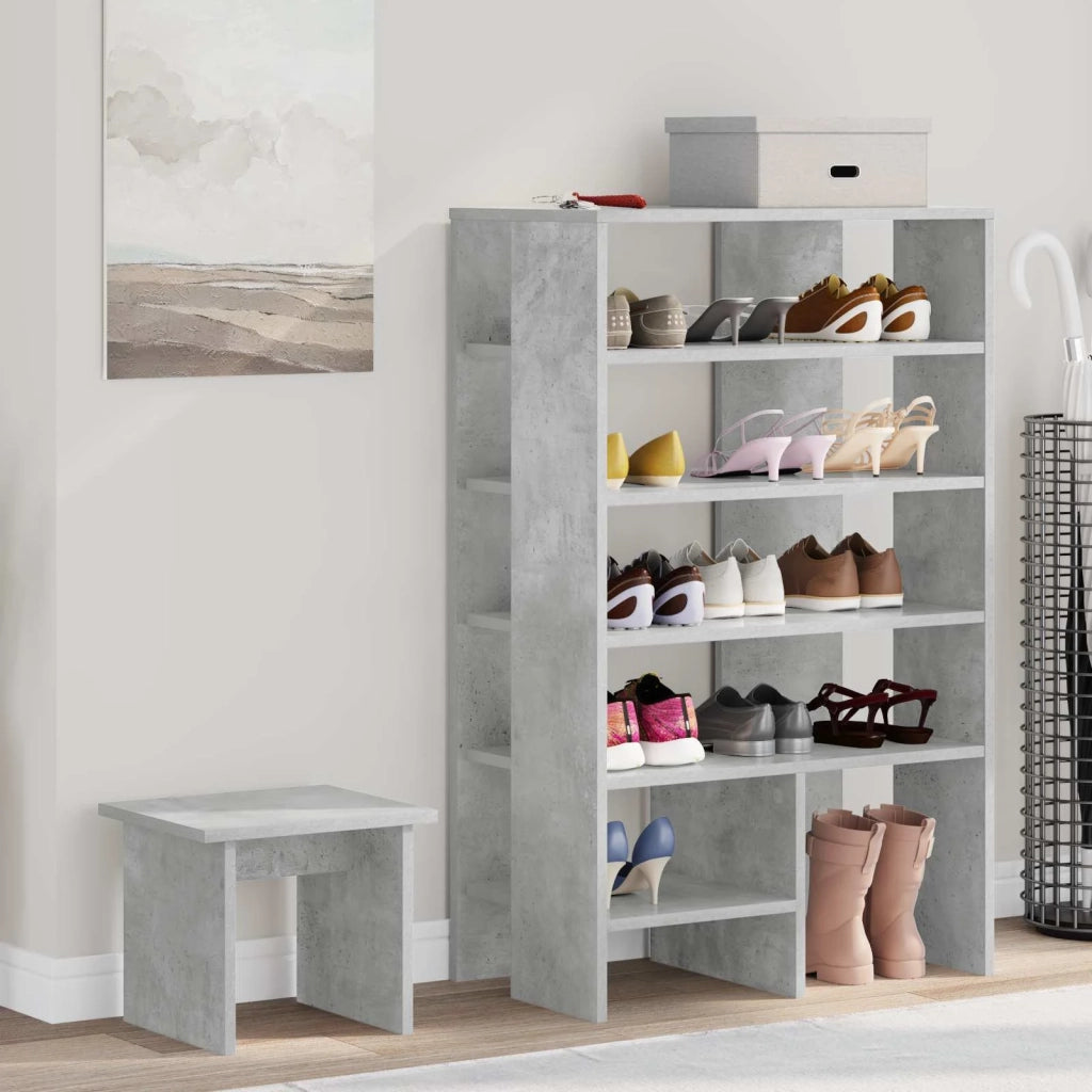 Mobile per scarpe 2 pcs Grigio cemento Legno multistrato
