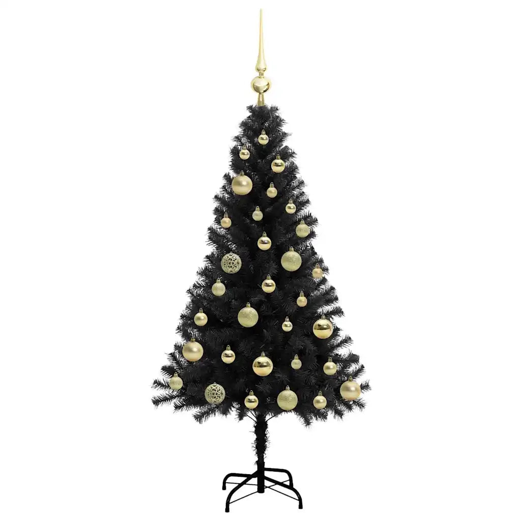 Albero di Natale con 150 LED con supporto Nero 120 cm PVC 3396460
