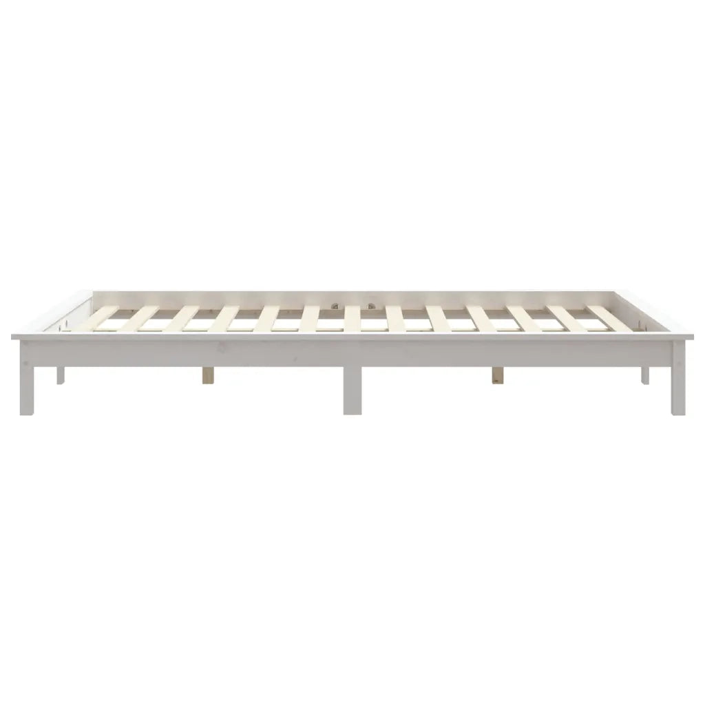 Giroletto-Struttura Letto Bianco 200x200 cm in Legno Massello di Pino