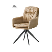 Sedia girevole Dian 100 in tessuto taupe