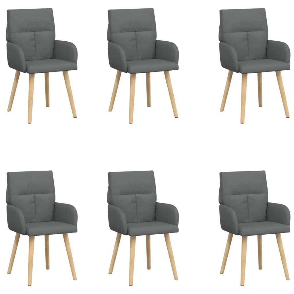 Sedie da pranzo 6 pcs Tessuto Grigio Scuro 60 x 56 x 96 cm 3428366