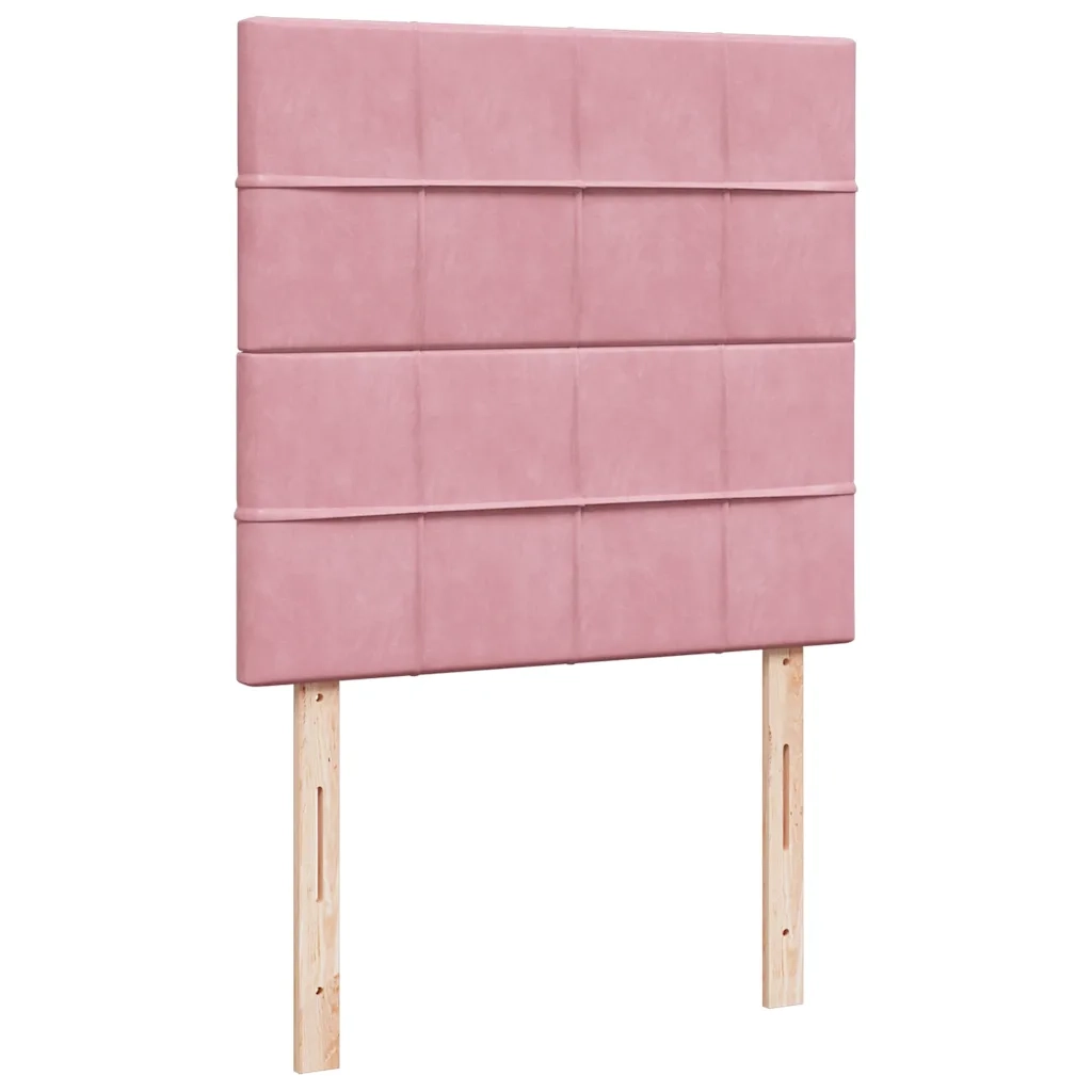 Giroletto a Molle con Materasso Rosa 90x200 cm in Velluto