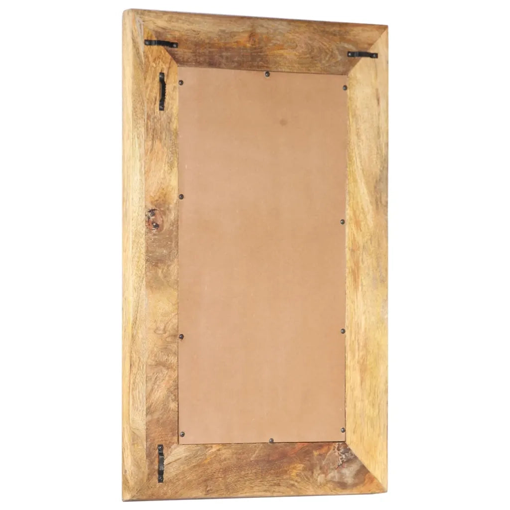 Specchio Intagliato a Mano 80x50x2,6 cm in Massello di Mango 321645