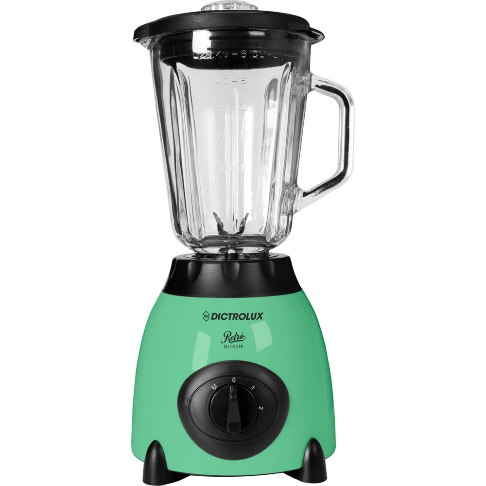 Trade Shop - Frullatore Elettrico Design Elegante Funzionale Retrò 400w 2 Velocità Brocca Vetro 1,5lt -
