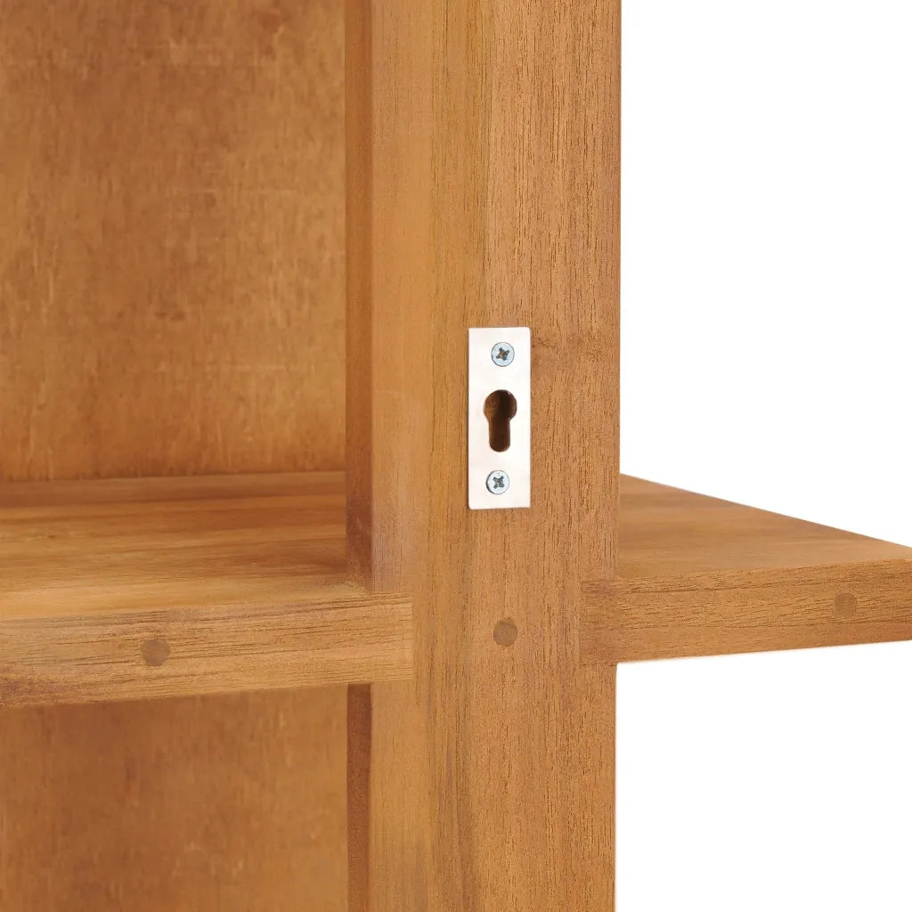 Specchio da Parete | Specchio decorativo con Mensole 30x30x120 cm in Massello di Teak