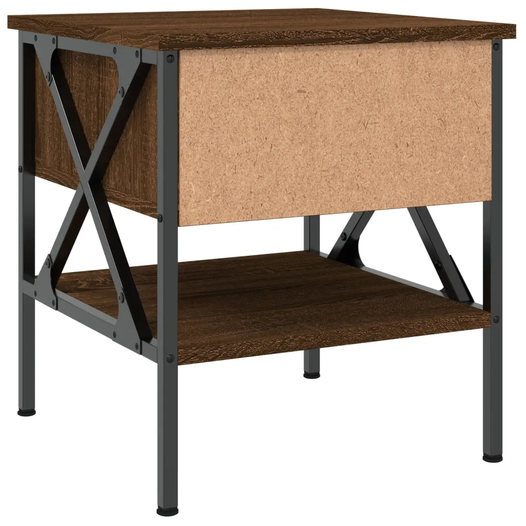 Comodini 2 pz-Set di 2 Tavolino da notte Rovere Marrone 40x42x45 cm in Legno Multistrato