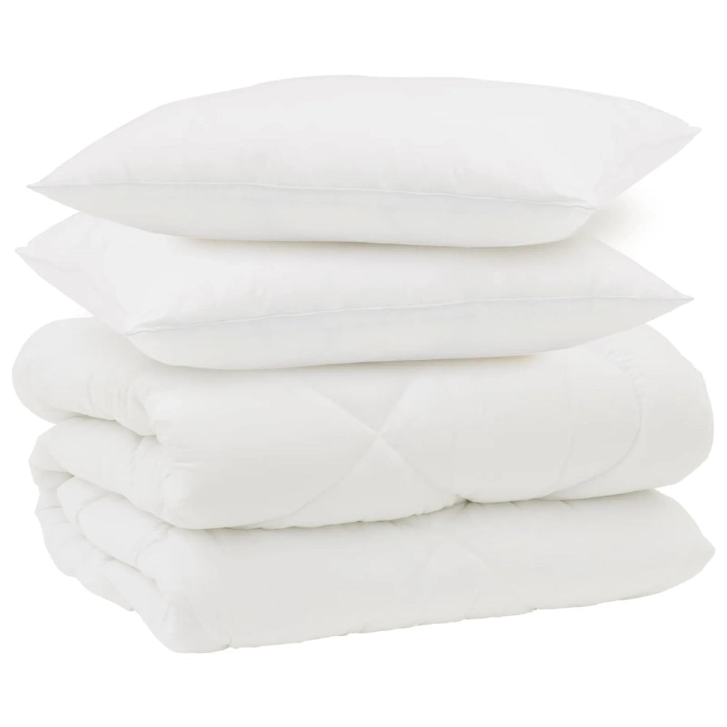 Duvet Invernale con cuscino 3 pcs Bianco Microfibra 3377736