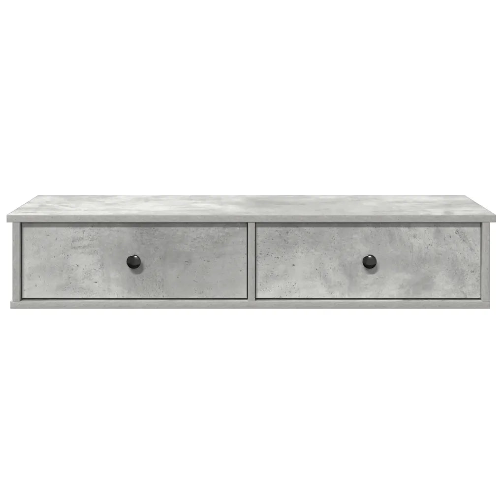 Scaffale a Parete con Cassetti Grigio 100x37,5x19 cm Truciolato