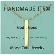 Collana con Catena Personalizzabile - Acciaio Inossidabile - Codice Morse - Gioiello per Donna - Lunga Portata - Ipoadipogeno - 44 cm Lunghezza della Catena - Accessorio di Moda