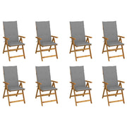 Sedie da Giardino Pieghevoli con Cuscini 8 pz Massello Acacia cod mxl 15204