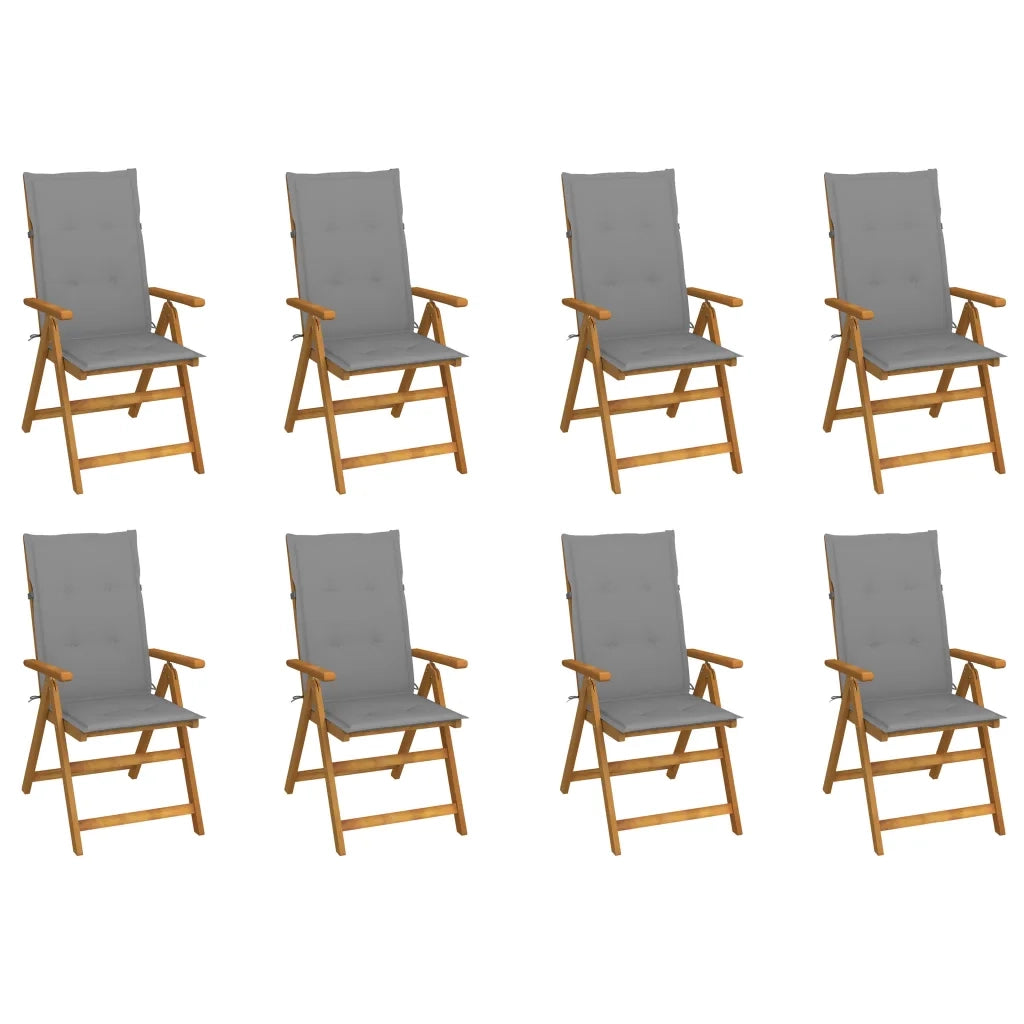 Sedie da Giardino Pieghevoli con Cuscini 8 pz Massello Acacia cod mxl 15204