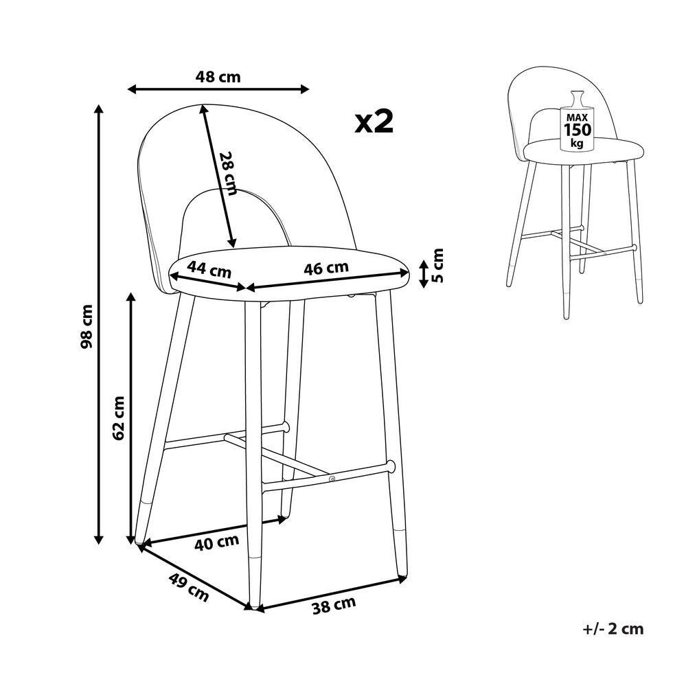 Set di 2 sedie da bar Corallo Rosso Velluto Nero Acciaio Design retrò accenti dorati Sala da pranzo