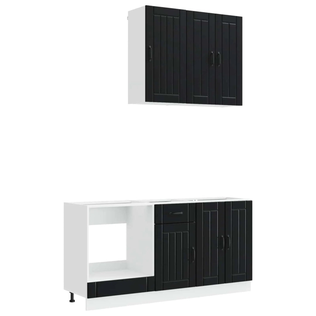 Unità Cucina LUCCA 5 pcs Nero Legno ingegnerizzato 3438256